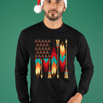 Native American T-Shirts, Vintage Native American Unisex T-Shirt/Hoodie/Sweatshirt HLT00 - Native American Flag - Pride Month Indigenous People Veteran T-Shirt