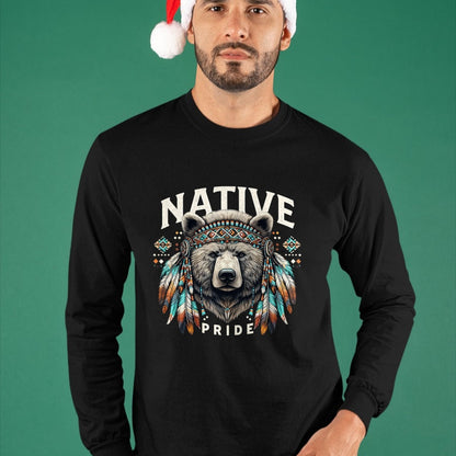 Native American T-Shirts, Vintage Native American Unisex T-Shirt/Hoodie/Sweatshirt HLT00 - Native American Bear Artwork Native American Day Design T-Shirt (4)
