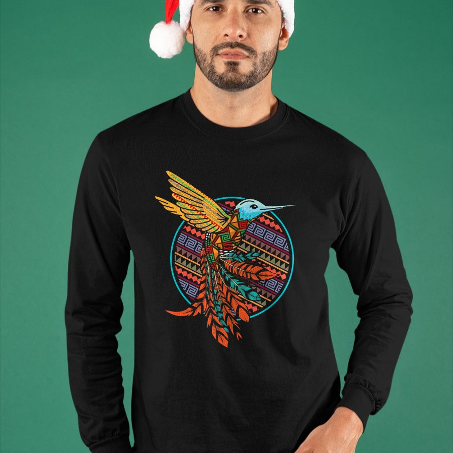Native American T-Shirts, Vintage Native American Unisex T-Shirt/Hoodie/Sweatshirt HLT00 - Hummingbird Tribal Art Native American Indian Indigenous T-Shirt (1)