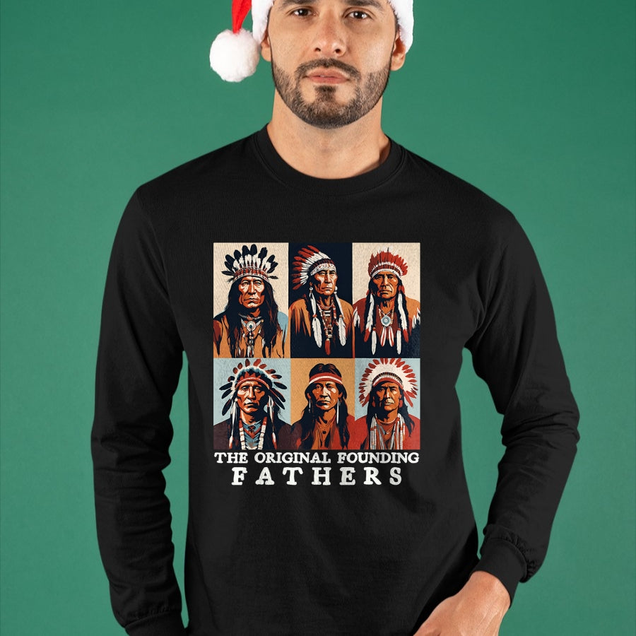 Native American T-Shirts, Vintage Native American Unisex T-Shirt/Hoodie/Sweatshirt HLT00 - The Original Founding Fathers Native American T-Shirt (1)