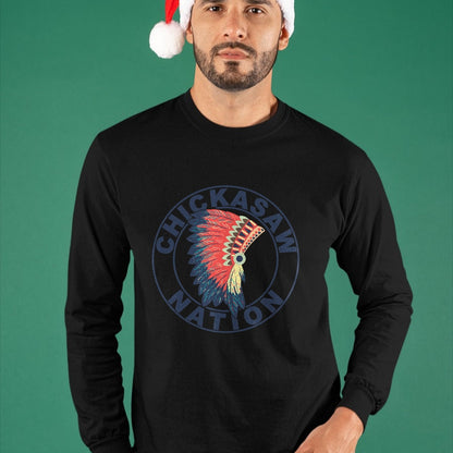 Native American T-Shirts, Vintage Native American Unisex T-Shirt/Hoodie/Sweatshirt HLT00 - American Flag - Chickasaw Nation Headdress Native American Chickasaw Tribe T-Shirt