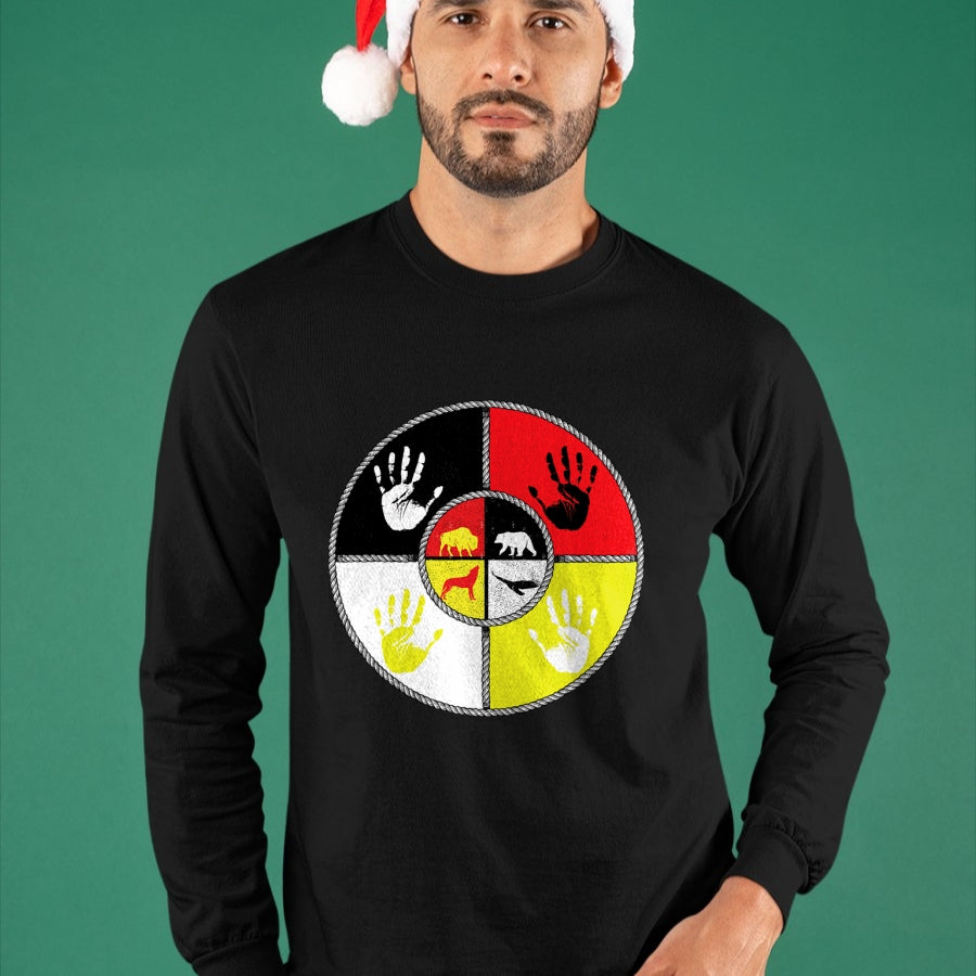 Native American T-Shirts, Vintage Native American Unisex T-Shirt/Hoodie/Sweatshirt HLT00 - Native Americans - Medicine Wheel - MMIW T-Shirt (1)
