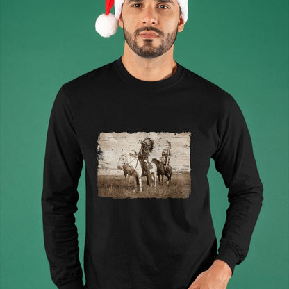 Native American T-Shirts, Vintage Native American Unisex T-Shirt/Hoodie/Sweatshirt HLT00 - Native American Chief Head Indians Warbonnets Headdress T-Shirt (1)