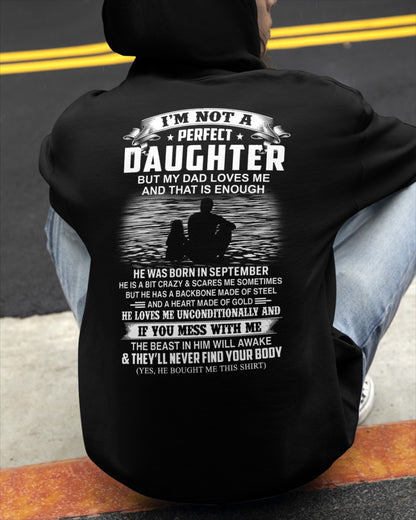 Daughter Shirt – Love & Protection Tee - Perfect Gift for Your Daughter From Dad - DTSM09 (SKU07-156-09)