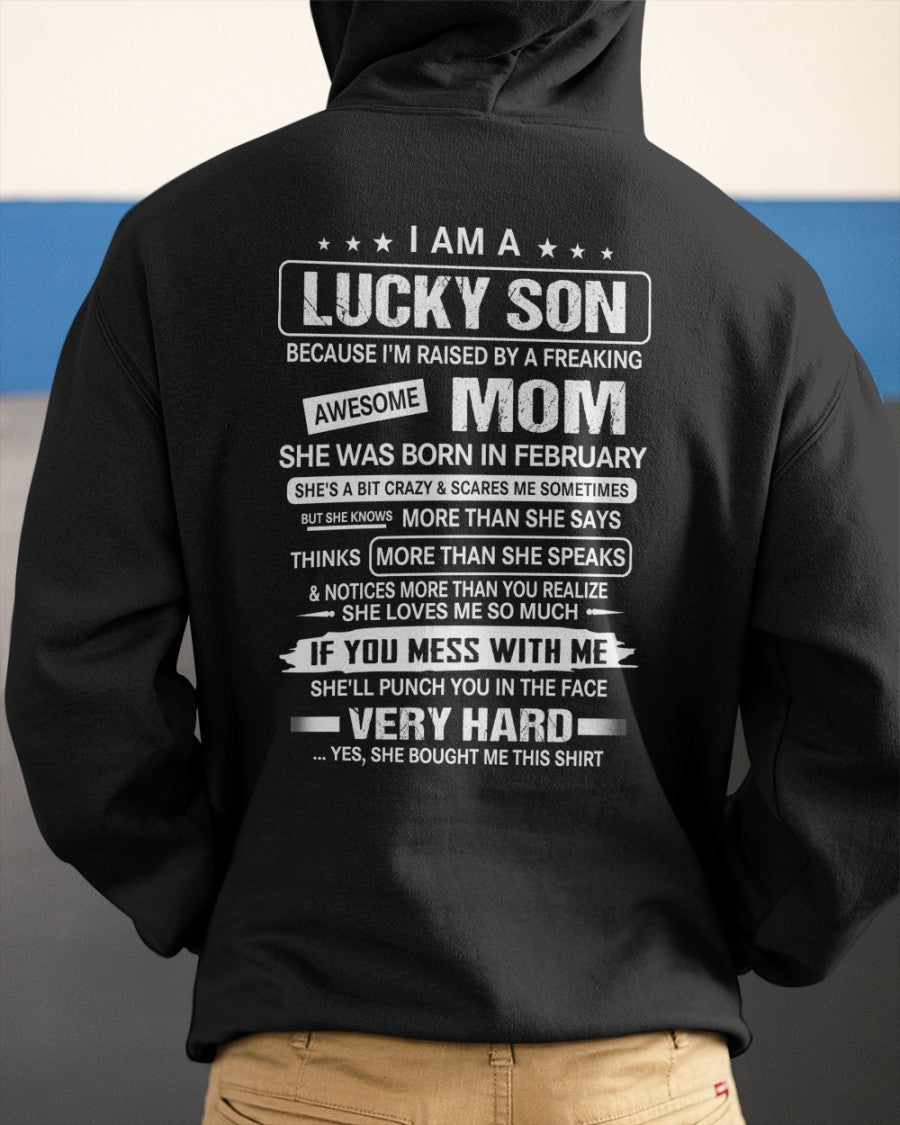 Lucky Son Of Awesome Mom - Perfect Gift For Your Son From Mom - DTSM02 (SKU07-136-02)