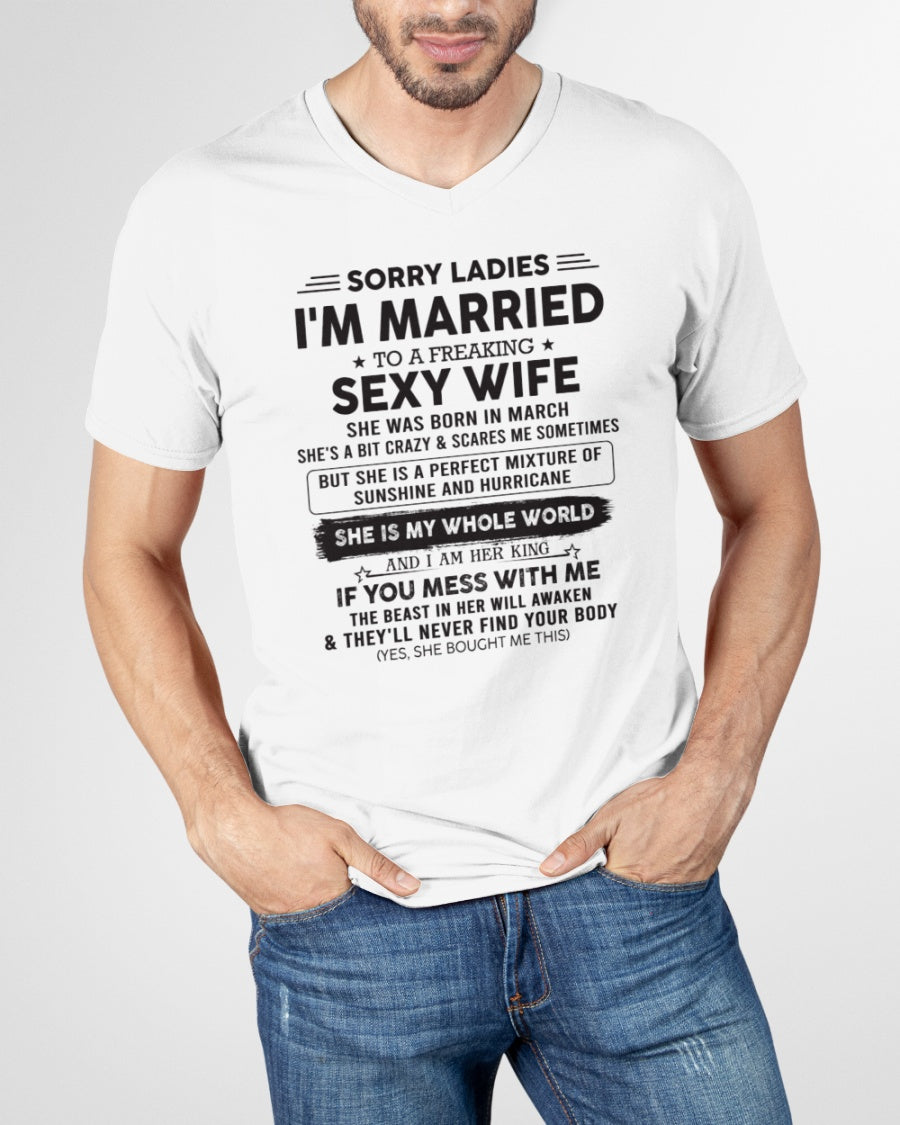 Sexy March Wife - Perfect T-Shirt For Your Husband DTSM03 (SKU-07-120-03)