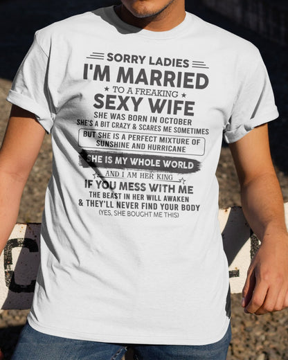 Sexy October Wife - Perfect T-Shirt For Your Husband DTSM10 (SKU-07-120-10)