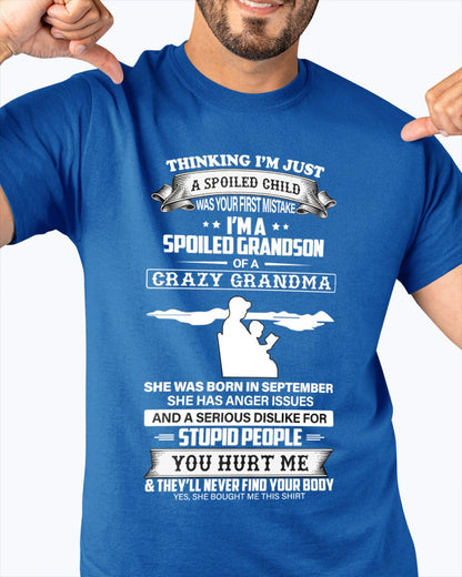 Spoiled by Grandma Shirt September Edition – From Grandma to Grandson NTTD09 (SKU-GMS2-09)