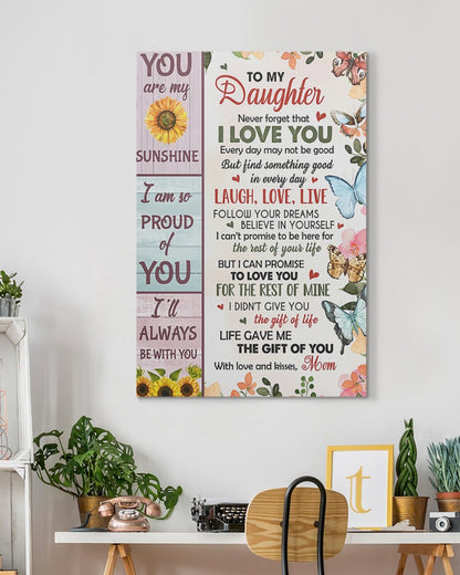 To My Daughter From Mom Canvas