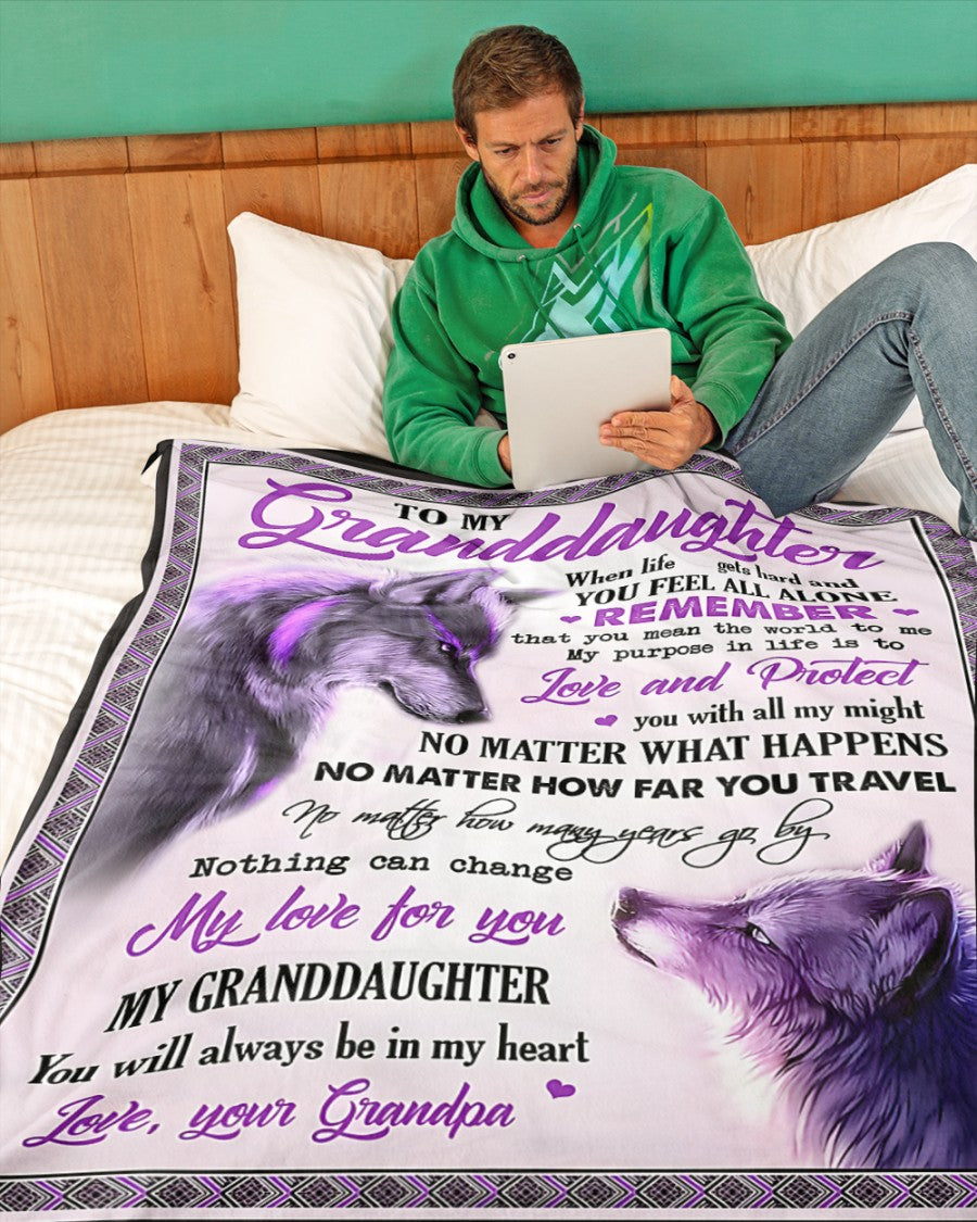 Special Gift For Your Granddaughter Blanket - From Grandpa (SKUB12-53)