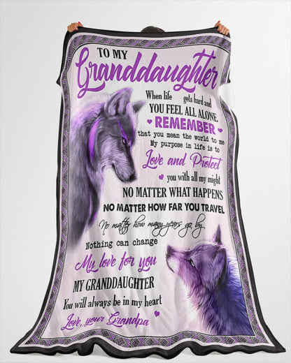 Special Gift For Your Granddaughter Blanket - From Grandpa (SKUB12-53)