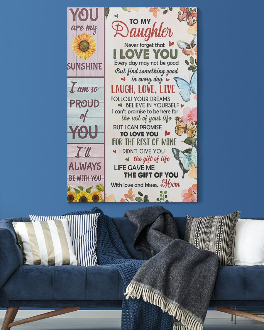 To My Daughter From Mom Canvas