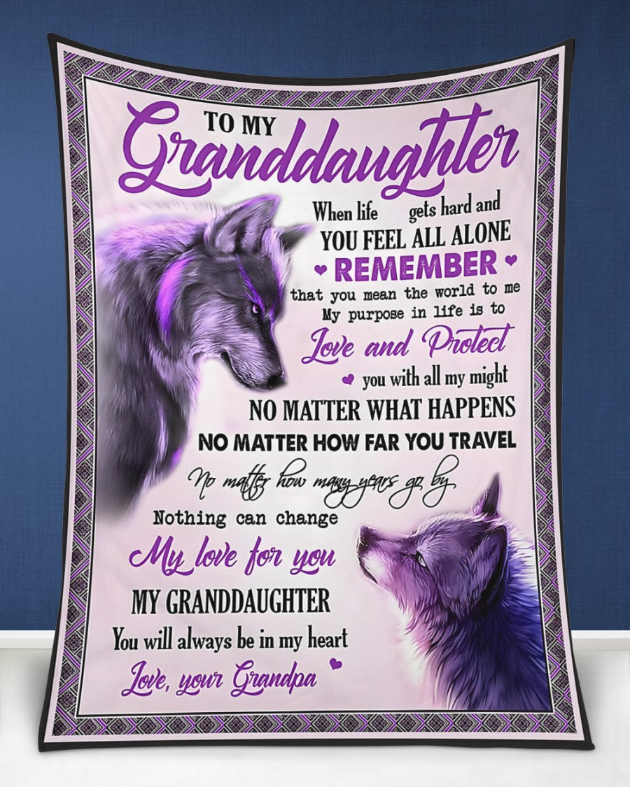 Special Gift For Your Granddaughter Blanket - From Grandpa (SKUB12-53)