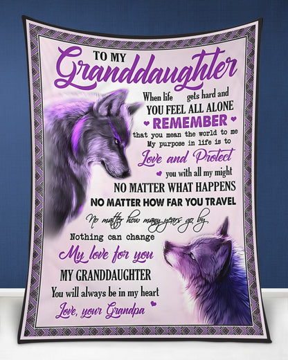Special Gift For Your Granddaughter Blanket - From Grandpa (SKUB12-53)