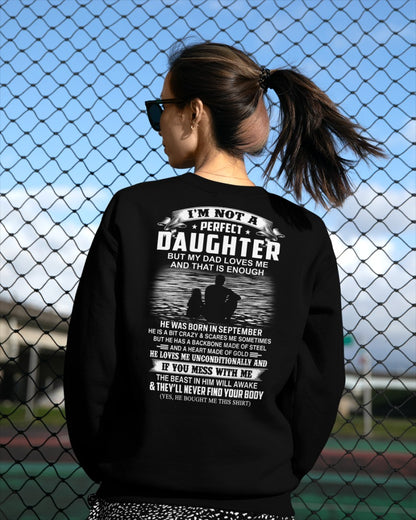 Daughter Shirt – Love & Protection Tee - Perfect Gift for Your Daughter From Dad - DTSM09 (SKU07-156-09)