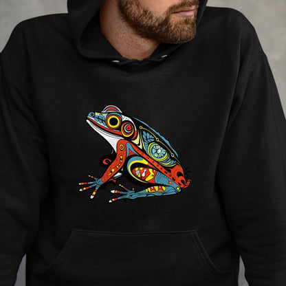 Native American T-Shirts, Vintage Native American Unisex T-Shirt/Hoodie/Sweatshirt HLT00 - Frog Native American Indian Style Art Pacific Northwest T-Shirt