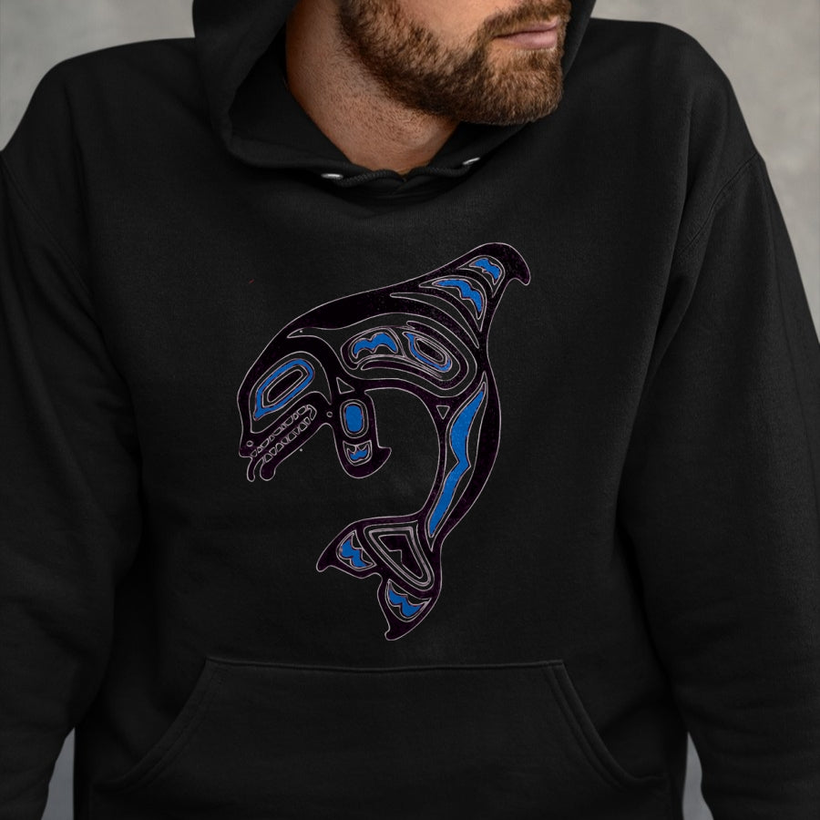 Native American T-Shirts, Vintage Native American Unisex T-Shirt/Hoodie/Sweatshirt HLT00 - Killer Whale Orca Pacific NW Native American Indian T-Shirt