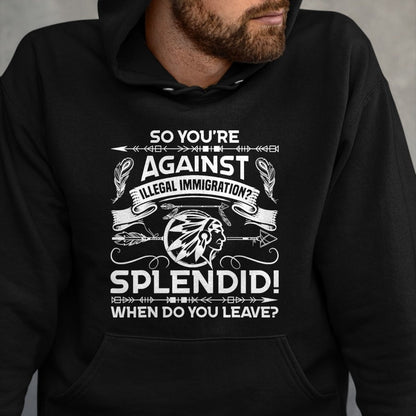 Native American T-Shirts, Vintage Native American Unisex T-Shirt/Hoodie/Sweatshirt HLT00 - Funny Native American Immigration Indigenous Indian Pride T-Shirt (1)