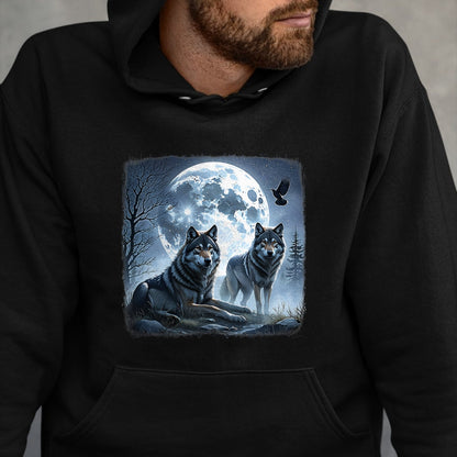 Native American T-Shirts, Vintage Native American Unisex T-Shirt/Hoodie/Sweatshirt HLT00 - Mystical Wolves Native American Full Moon Mountain 0CAS09 T-Shirt