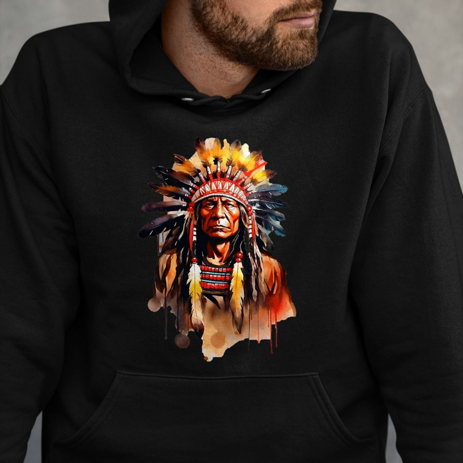 Native American T-Shirts, Vintage Native American Unisex T-Shirt/Hoodie/Sweatshirt HLT00 - Native American day chief American USA culture T-Shirt