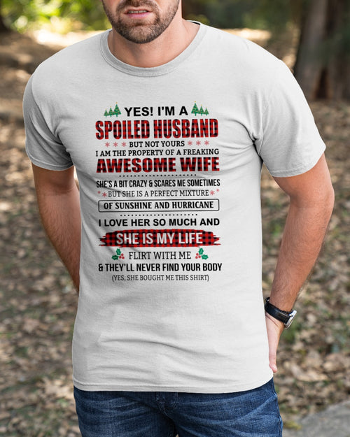 SPOILED HUSBAND OF AWESOME WIFE - PERFECT CHRISTMAS GIFT FROM WIFE - DTSM00