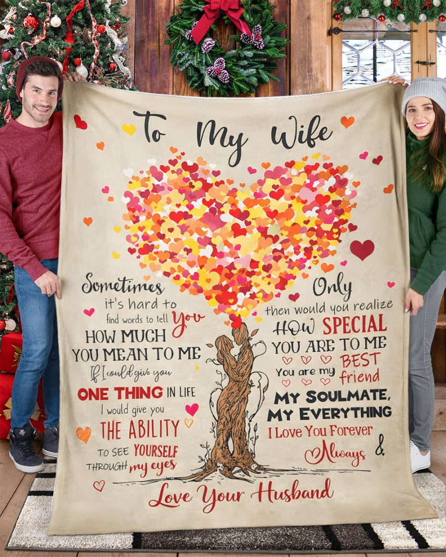 TO MY WIFE - GIFT FROM HUSBAND - Sherpa Fleece Quilt Blanket (SKU26B-01191)