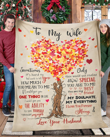TO MY WIFE - GIFT FROM HUSBAND - Sherpa Fleece Quilt Blanket (SKU26B-01191)