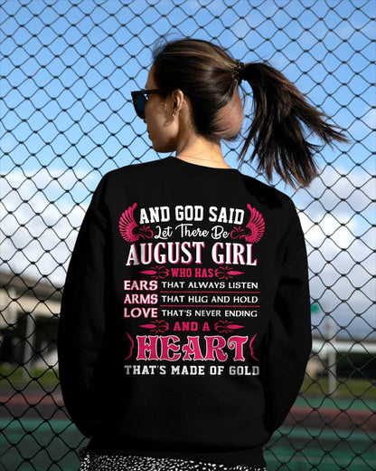 August Girl T-Shirt – God Said Let There Be a Girl with a Heart of Gold - DTSM08 (SKU09-75-08)