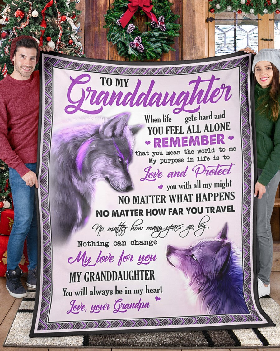 Special Gift For Your Granddaughter Blanket - From Grandpa (SKUB12-53)