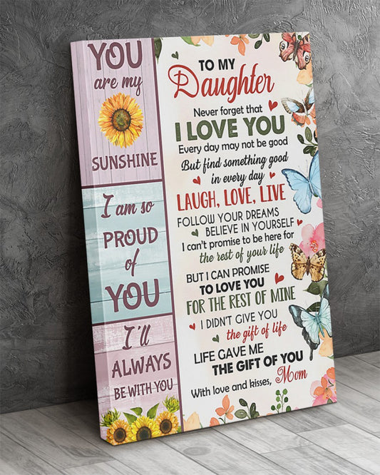 To My Daughter From Mom Canvas