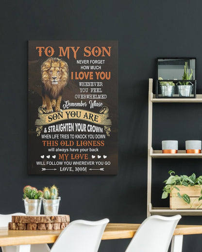 To My Son From Mom Canvas
