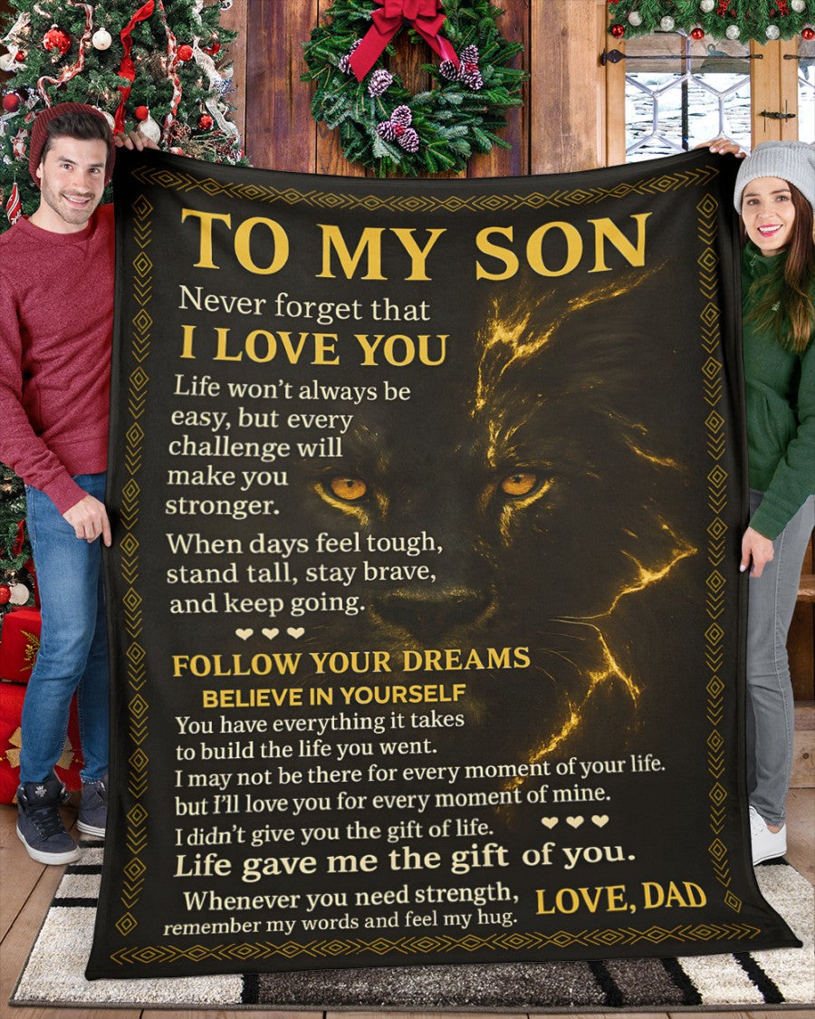 BLANKET FOR SON - GIFT FROM DAD - COMFORT & WARMTH GIFT NTTD00 (SKUB-DAD-DT01)
