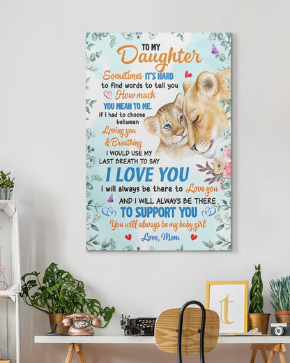 To My Daughter From Mom Canvas