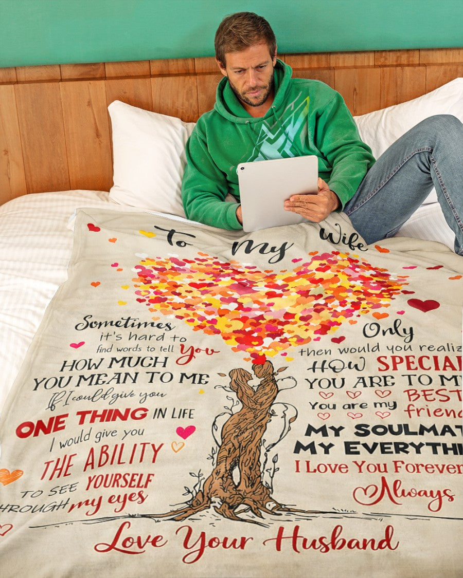 TO MY WIFE - GIFT FROM HUSBAND - Sherpa Fleece Quilt Blanket (SKU26B-01191)