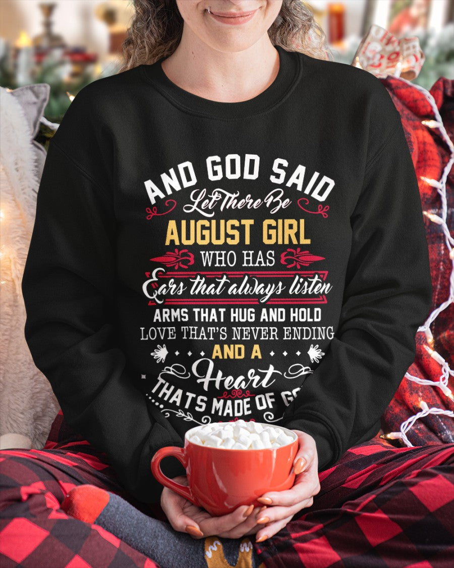 August Girl Shirt – And God Said Let There Be a Girl with a Heart of Gold - DTSM08 (SKU10-60-08)