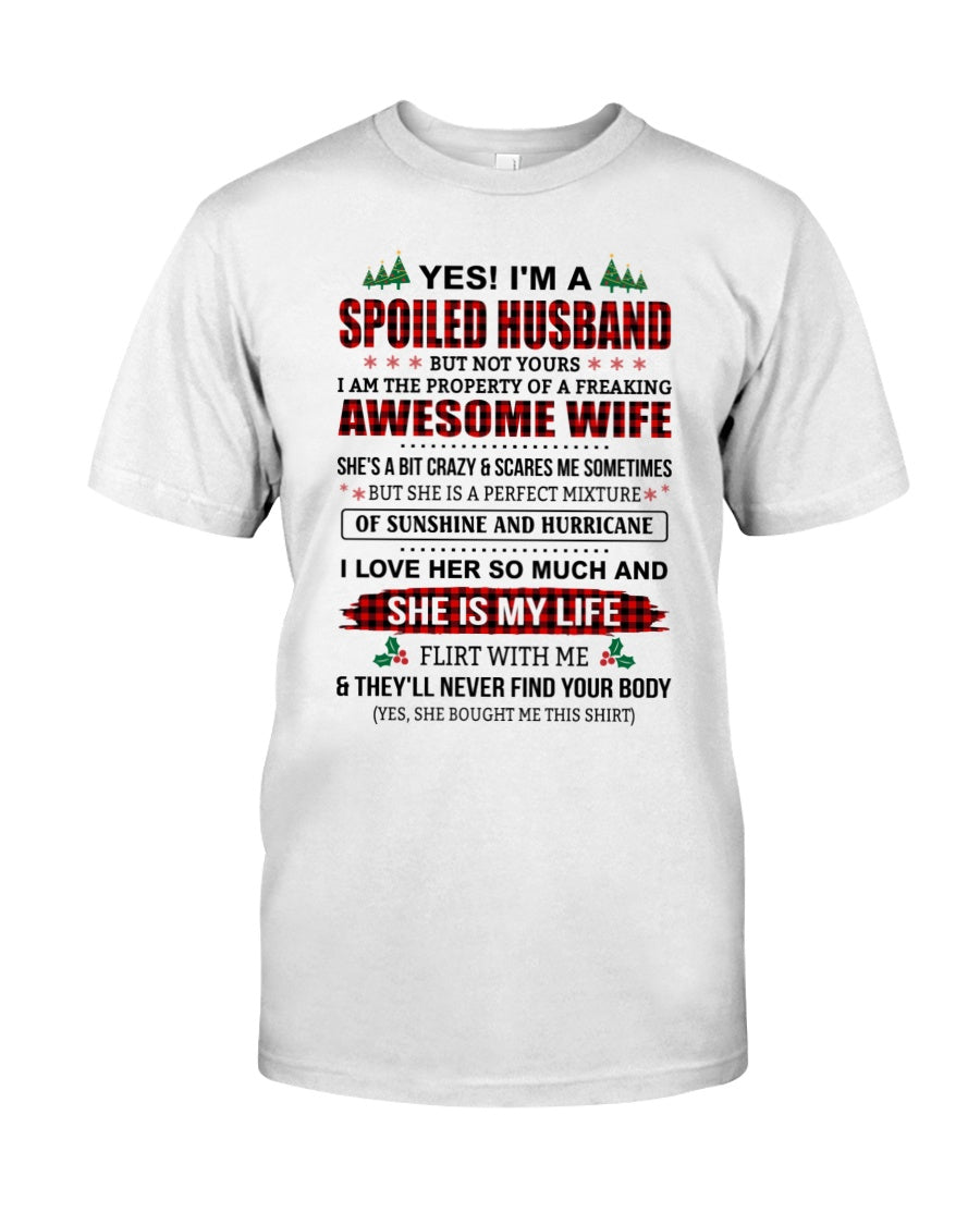 SPOILED HUSBAND OF AWESOME WIFE - PERFECT CHRISTMAS GIFT FROM WIFE - DTSM00