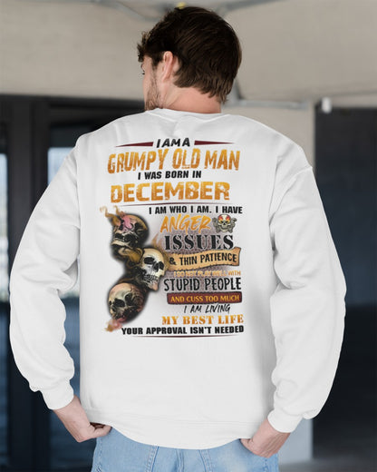 December - Grumpy Old Man T-Shirt - Funny Skull Anger Issues Tee - Perfect Gift For You DTSM12 (SKU09-49-12)