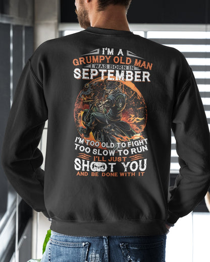 SEPTEMBER - GRUMPY OLD MAN T-SHIRT – FUNNY BIKER TEE - PERFECT GIFT FOR MEN - DTSM09 (SKU07-64-09)