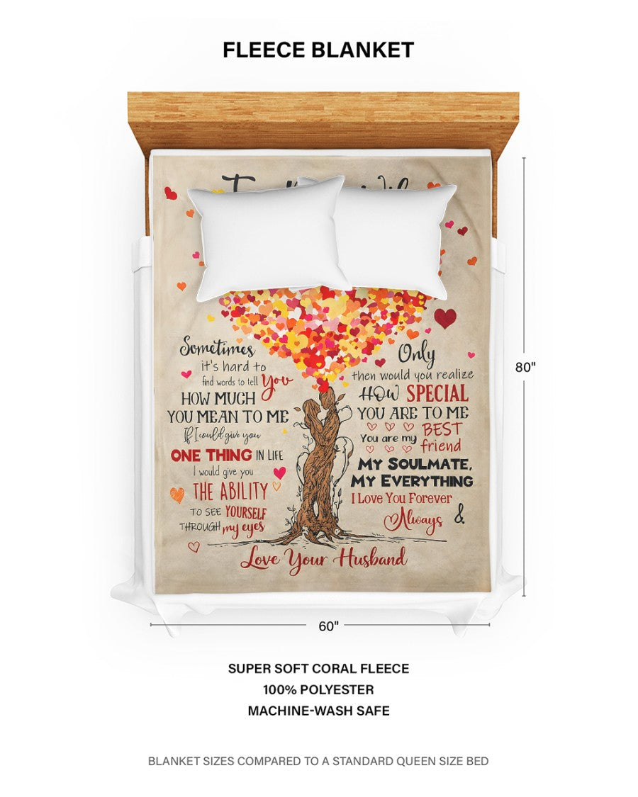 TO MY WIFE - GIFT FROM HUSBAND - Sherpa Fleece Quilt Blanket (SKU26B-01191)