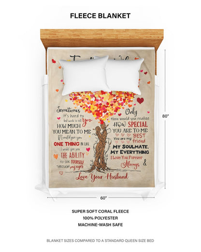 TO MY WIFE - GIFT FROM HUSBAND - Sherpa Fleece Quilt Blanket (SKU26B-01191)
