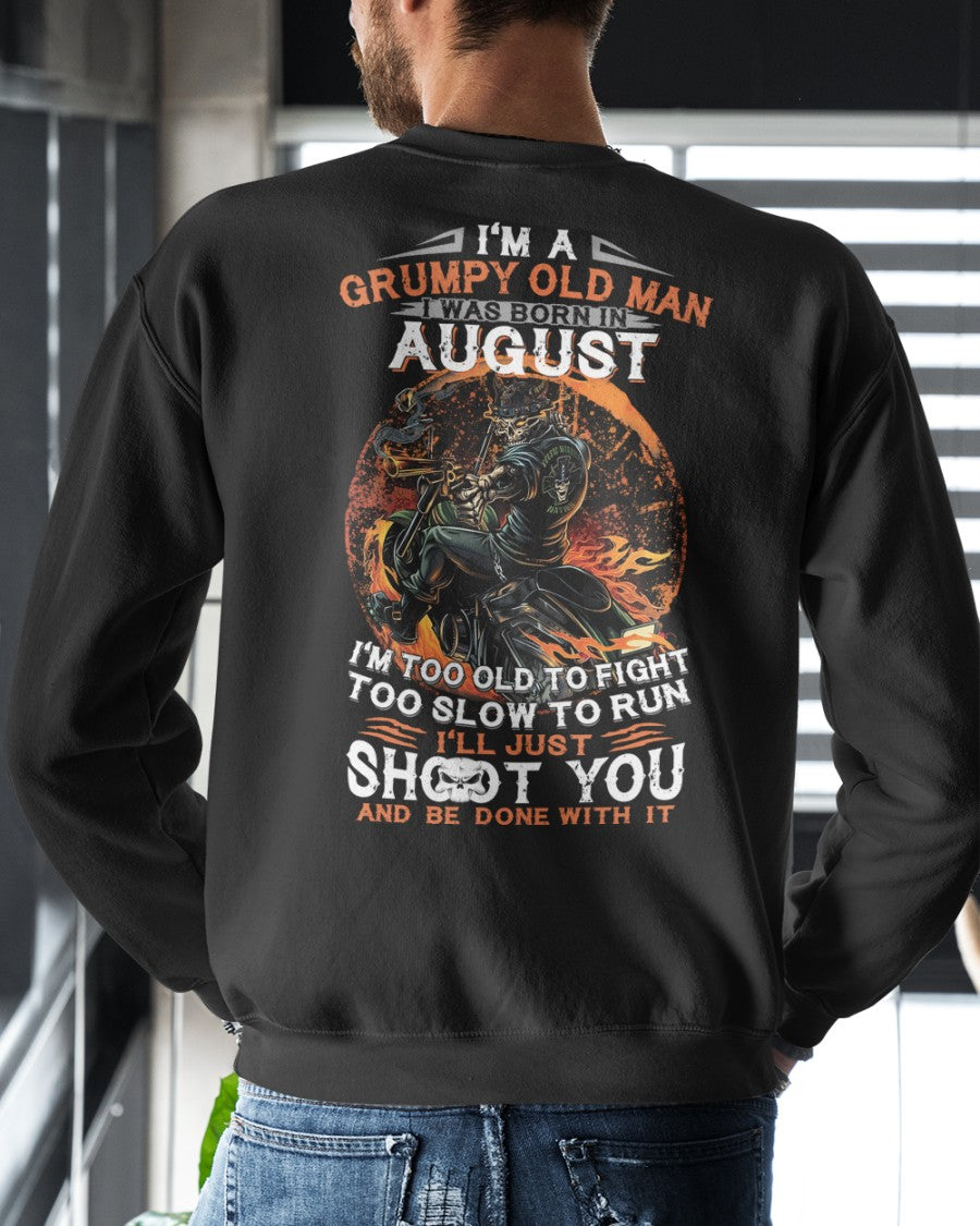 AUGUST - GRUMPY OLD MAN T-SHIRT – FUNNY BIKER TEE - PERFECT GIFT FOR MEN - DTSM08 (SKU07-64-08)