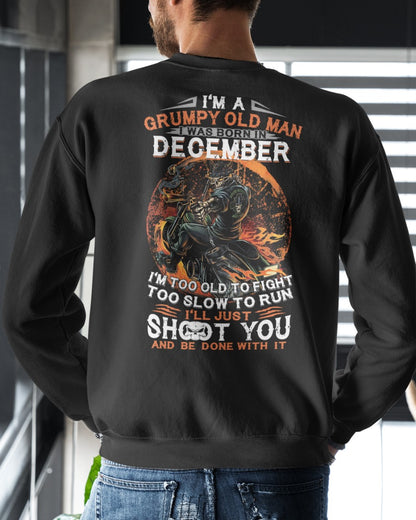 DECEMBER - GRUMPY OLD MAN T-SHIRT – FUNNY BIKER TEE - PERFECT GIFT FOR MEN - DTSM12 (SKU07-64-12)
