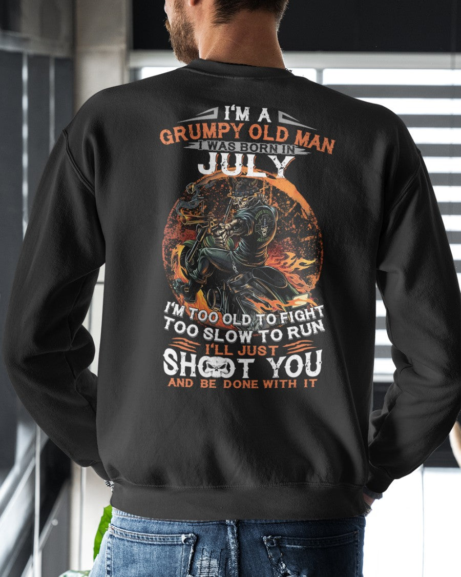 JULY - GRUMPY OLD MAN T-SHIRT – FUNNY BIKER TEE - PERFECT GIFT FOR MEN - DTSM07 (SKU07-64-07)