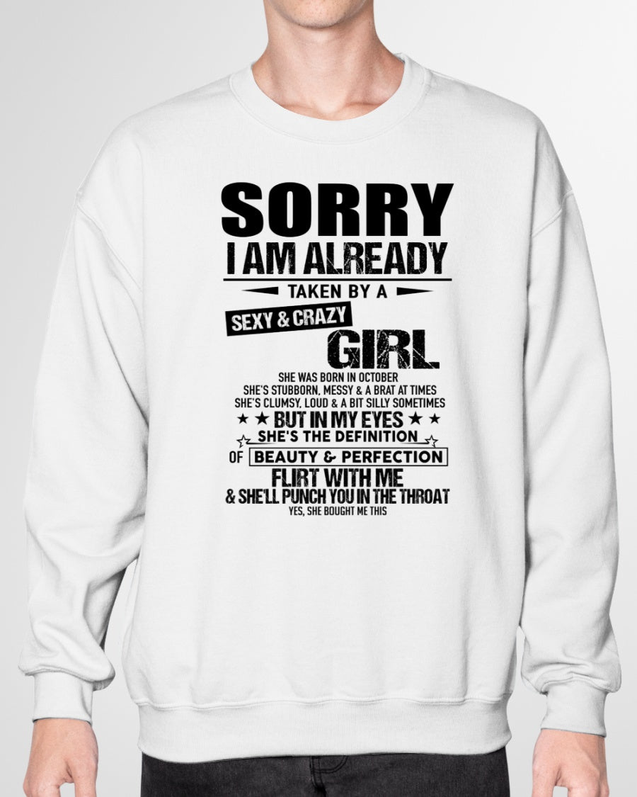 Sexy & Crazy October Girlfriend Tee - Perfect T-Shirt For Your Boyfriend DTSM10 (SKU.SR.GIRL-10)
