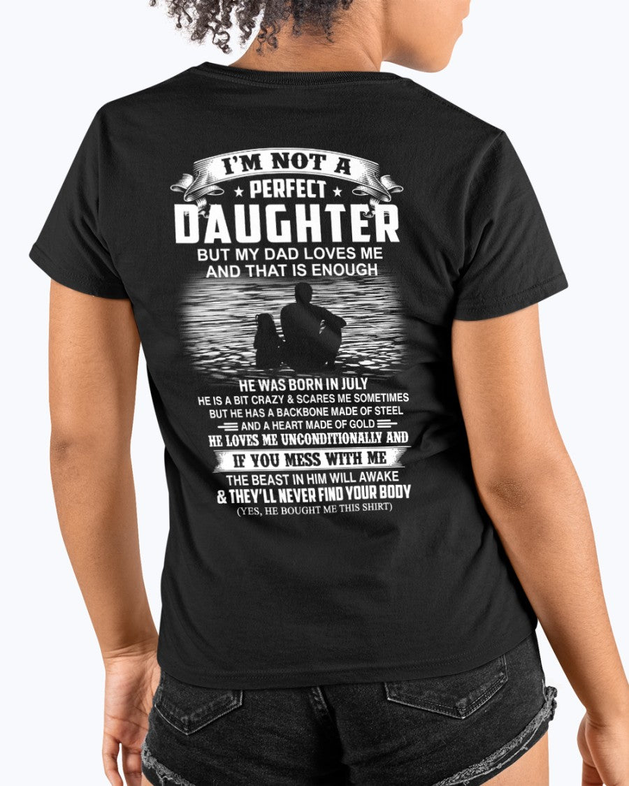 Daughter Shirt – Love & Protection Tee - Perfect Gift for Your Daughter From Dad - DTSM07 (SKU07-156-07)