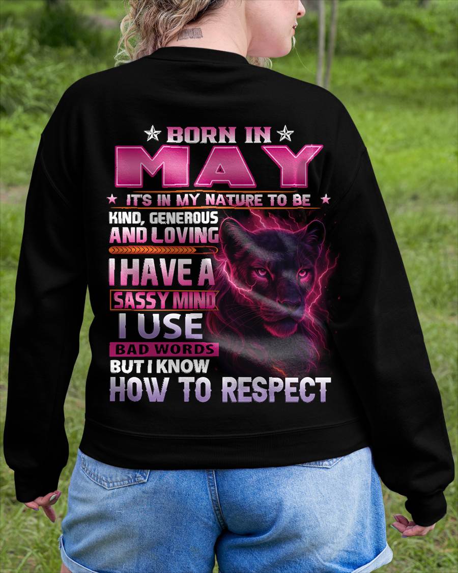 May - Fierce Panther Graphic Tee - Birthday Gift For Women - DTSM05 (SKU09-24-05)