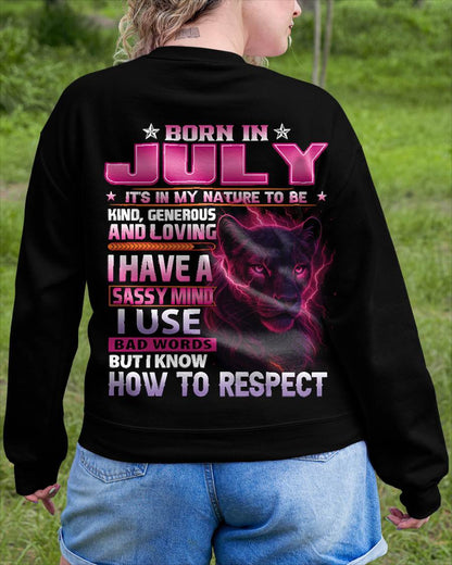 July - Fierce Panther Graphic Tee - Birthday Gift For Women - DTSM07 (SKU09-24-07)