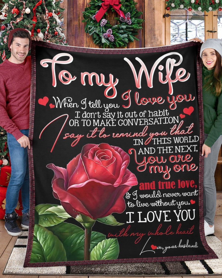 TO MY WIFE - GIFT FROM HUSBAND - Sherpa Fleece Quilt Blanket (SKU26B-01-68)