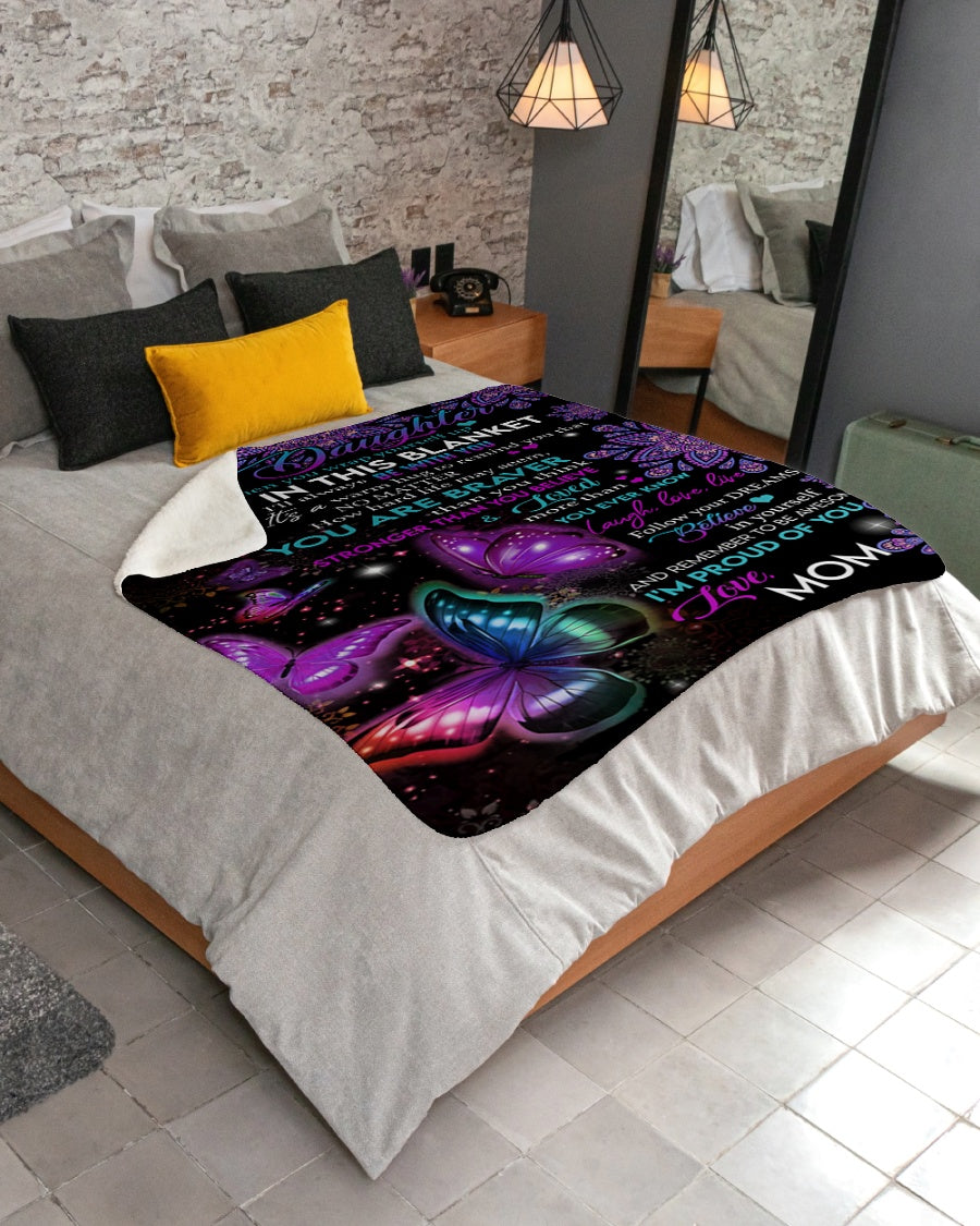 To My Daughter - Gift For Daughter Sherpa Fleece Blanket From Mom