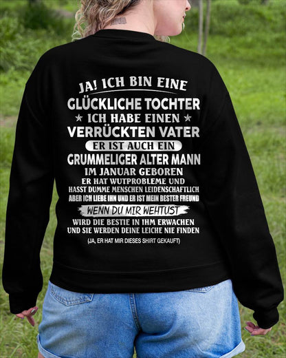JANUAR – VERRÜCKTER VATER & GRUMMELIGER ALTER MANN – LUSTIGES GESCHENK FÜR TOCHTER VON PAPA - DTSM01 (SKU2605-168-01)